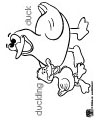 Duck and duckling coloring page