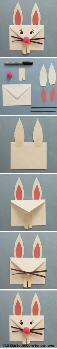 Envelope Easter Bunny craft from KidsSoup.com