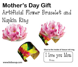 Mother's Day flower napkin ring and bracelet